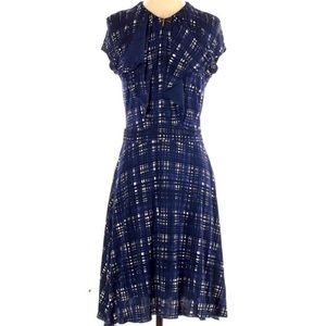TORY BURCH Navy Printed Ruffle Dress